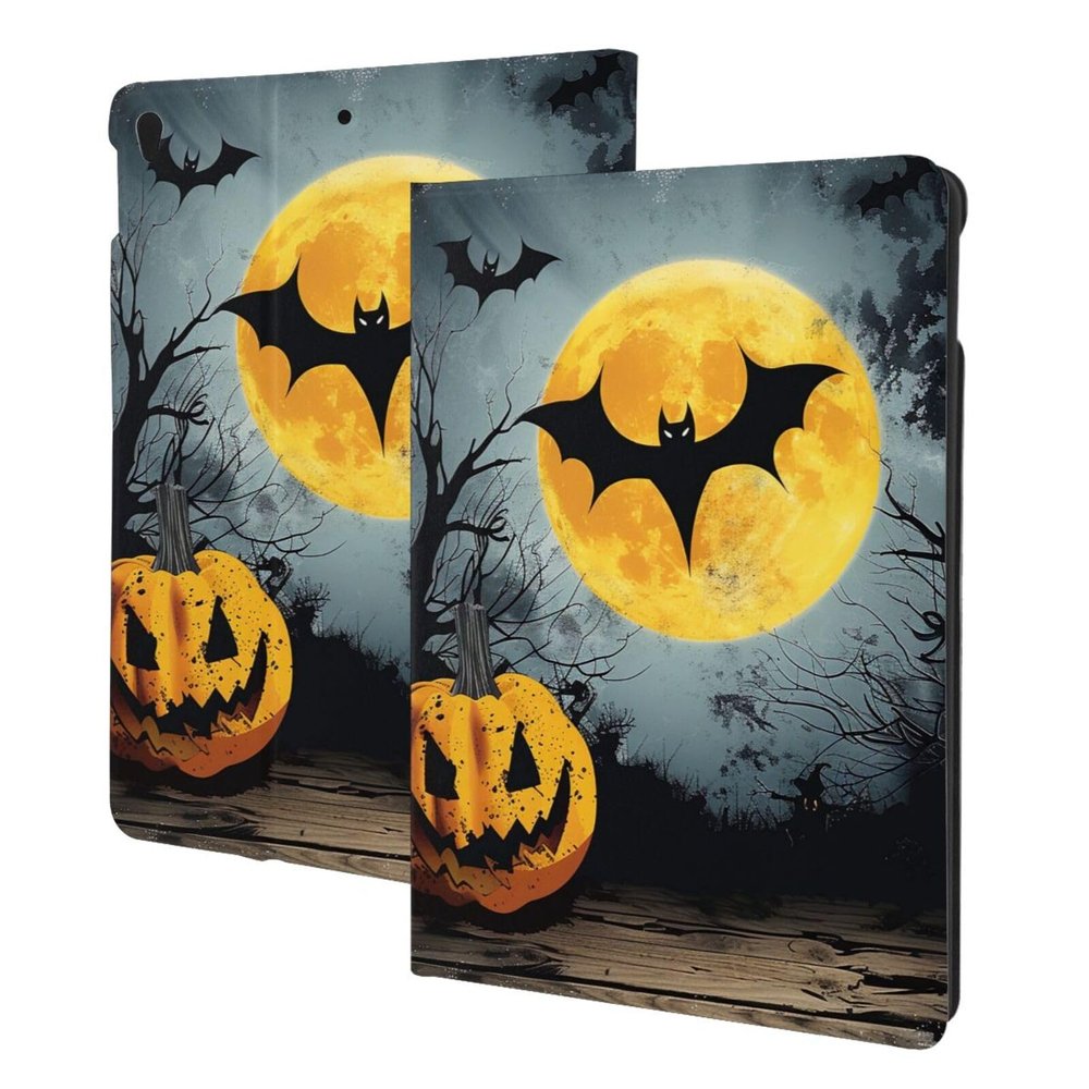 EMPYRI Halloween Moon Bat Pumpkin Printed Tablet Case for Ipad Air3 10.5""/Ipad Pro 10.5"", Pu Leather Non-Slip Tablet Cases Shockproof Stand Cover with Auto Sleep/Wake Cover