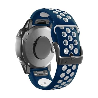 22 26mm QuickFit Silicone Watch Band fit for Garmin Instinct 2X Solar Strap Instinct 2 Fenix 7 7X 6 6X Watchband Bracelet Accessories(Blue white,26mm Instinct 2X)
