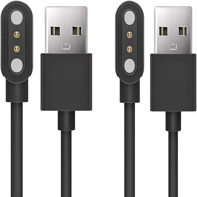 Lamshaw Compatible with FITVII Fitness Tracker Charger, Magnetic USB Charging Cable Replacement for FITVII HM08, H56, HM57, HM78, HM58, HM18 (2 Pack-Black+Black)