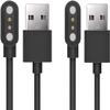 Lamshaw Compatible with FITVII Fitness Tracker Charger, Magnetic USB Charging Cable Replacement for FITVII HM08, H56, HM57, HM78, HM58, HM18 (2 Pack-Black+Black) view 1