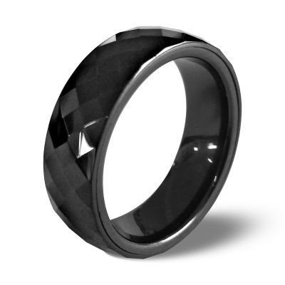 Generic NFC Smart Diamond Style Ceramic Finger Ring for Tesla Model3 and Y Unlock Key Cards (Black, US10#)