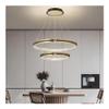 Mid Century Modern Dimmable LED Chandelier New Creative Decoration Round Hanging Lamps, Farmhouse Industrial Large Pendant Lamp with 1 Ring for Foyer, Dining Room, Kitchen Island(40+60CM) view 3