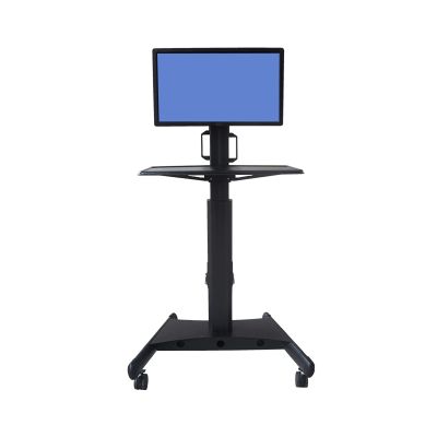 ZTHYSHXA Monitor-Arm Monitor Mobile Cart 15"-34" Floor-Standing Monitor Mounting Bracket Height-Adjustable Monitor Stand with Wheels and Keyboard Bracket Monitor Holder Support(Size:A)