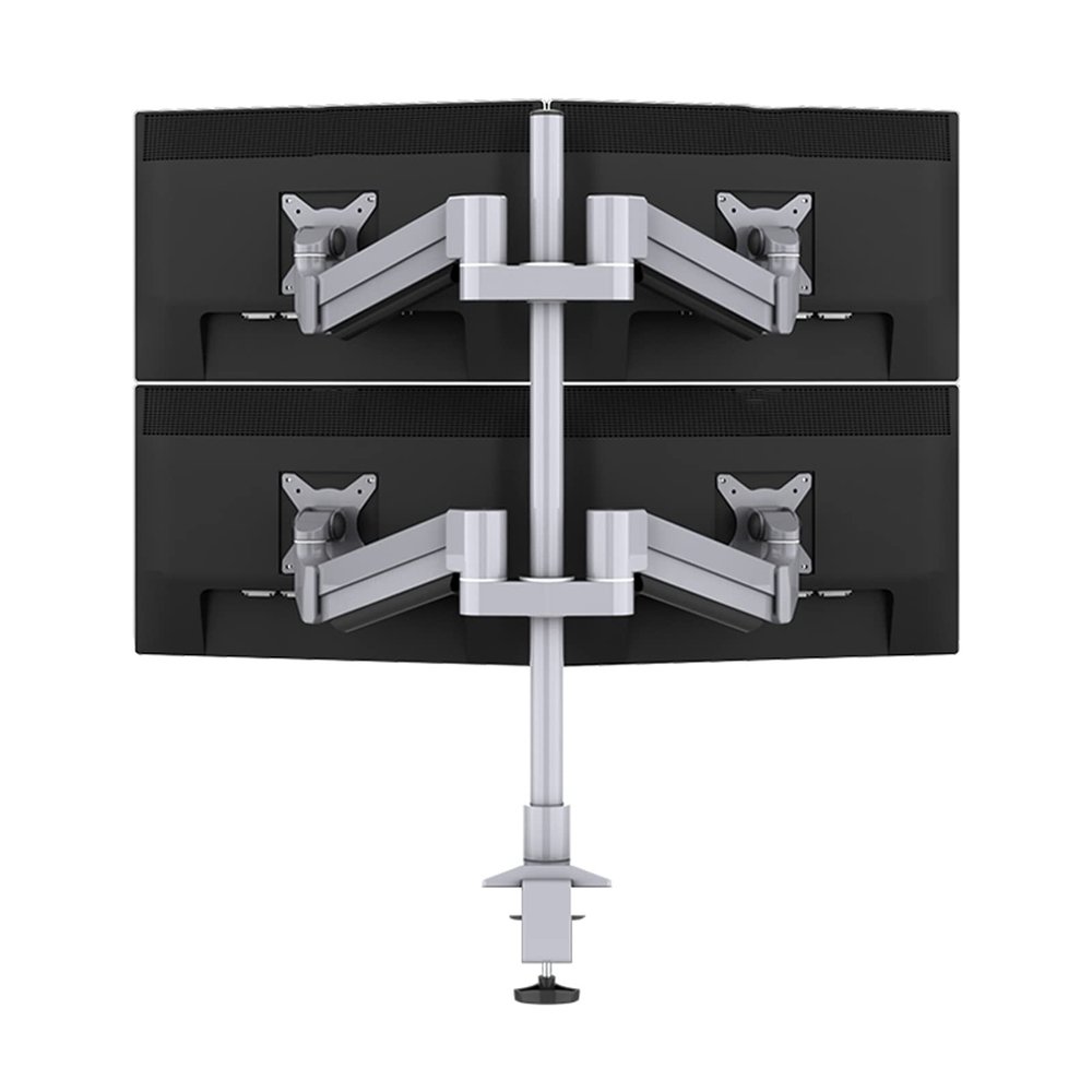Monitor-Arm Quad Screen Monitor Stand Mount 15"-27" Monitor Desk Mount Stand with Robotic Arm Height Adjustable Monitor Arm Mount, Each Arm Holds Up to 22 Lbs Monitor Holder Support