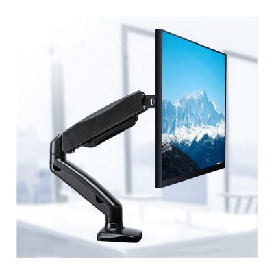 ZTHYSHXA Monitor-Arm Desktop Monitor Mount Arm, Gas Spring Adjustable Monitor Stand for 13-27" Flat Screens, with C-Clamp and Desk Hole Mount, Holds up to 19.8lbs Monitor Holder Support