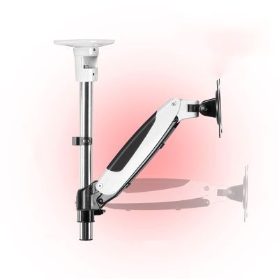Monitor-Arm Single Monitor Stand Adjustable Ceiling Monitor Mount Stand 15"-27" Gas Spring Monitor Stand Arm with VESA 75x75/100x100, Holds Up to 17.6lbs Monitor Holder Support(Size:46CM,Color:A)