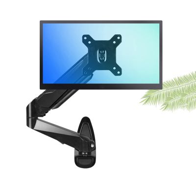 Monitor-Arm Single Monitor Desk Mount Long Arm Monitor Stand Mount with Gas Spring Wall-Mounted Height Adjustable VESA Bracket for 15"-27" Screen Monitor Holder Support(Color:Black,Size:C)