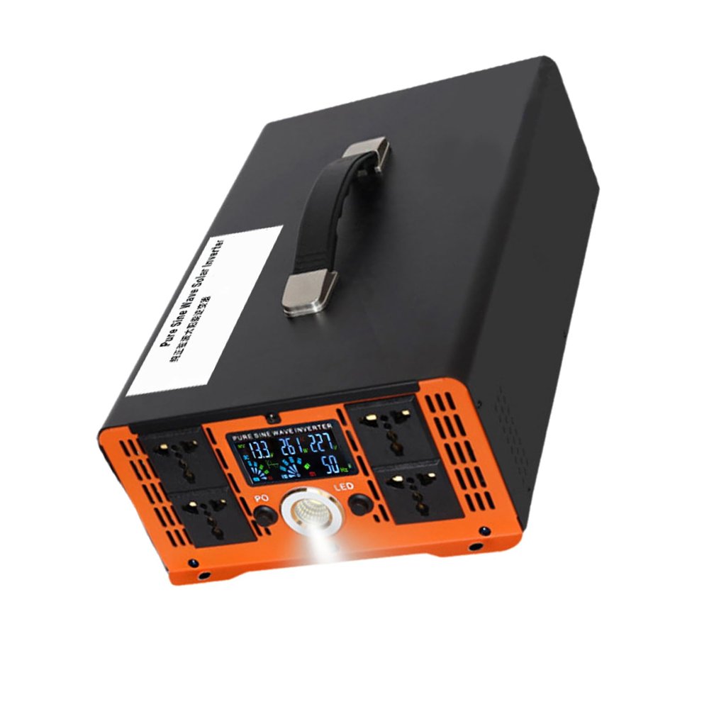 5000W Pure Sine Wave Power Inverter 12V 24V 48V 60V 72V DC to 110V 120V Converter for Family RV Off Grid Solar, 4 AC Outlet and LCD Display,24V to 110V