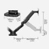 ZTHYSHXA Monitor-Arm 2-in-1 Adjustable Dual Arm Desk Mounts Monitor and Laptop Stand Single Arm Holder for 15"-27" Screen, Holds Up to 14.3 Lbs, Black Monitor Holder Support(Size:B) view 2