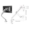 Monitor-Arm 17"-32" Dual Monitor Mount Arm Silver Mechanical Spring Monitor Stand Adjustable Aluminum Alloy Monitor Stand Desk Mount with C Clamp Monitor Holder Support(Size:A) view 2