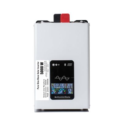 5000 Watts Power Inverter Peak 10KW, Pure Sine Wave 24V 48V 60V 72V 96V DC to 120V 240V AC Off Grid Solar Inverter with LCD Display 4 AC Outlets,96V to 110V