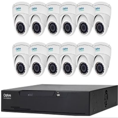 Capture Advance R2-HD16C5MPK DVR and Eyeball Cameras Surveillance Kit; includes: includes (1) 5MP 16-channel DVR with 2TB HHD, and (12) 5MP HD Eyeball Cameras