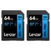 Lexar Blue Series High-Performance 800x SDHC/SDXC UHS-I Cards 64GB 2-Pack, LSD0800P064G-B2NNU view 1