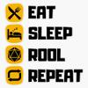 Leyland Designs Eat Sleep Roll Repeat d20 Dice RPG Tabletop Roleplaying Game Bumper Sticker Window Water Bottle Decal 5"" view 1