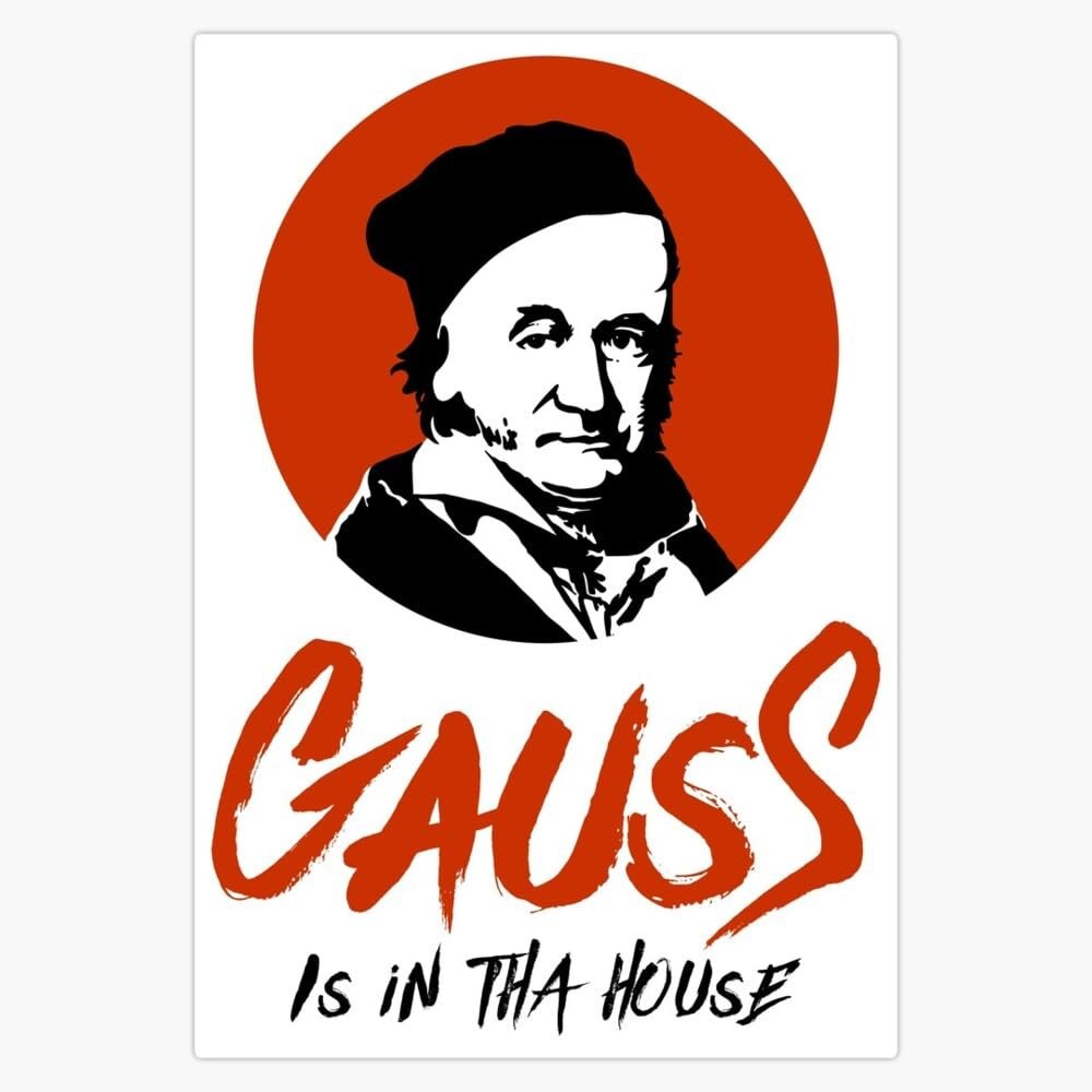 Leyland Designs Gauss is in tha House: Gangsta Mathematician Black and red Bumper Sticker Window Water Bottle Decal 5""