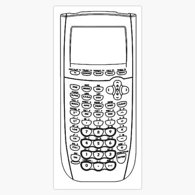 TI Calculator - Black Bumper Sticker Window Water Bottle Decal 5"