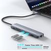 Glomtheia USB C Hub Ethernet HDMI Adapter for Mac MacBook Air/Pro Laptop, Multiport Dock with RJ45 Gigabit Ethernet, 4K HDMI, USB 3.0, SD/TF Card Reader, PD 100W Charging view 3