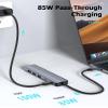 Glomtheia USB C Hub Ethernet HDMI Adapter for Mac MacBook Air/Pro Laptop, Multiport Dock with RJ45 Gigabit Ethernet, 4K HDMI, USB 3.0, SD/TF Card Reader, PD 100W Charging view 4