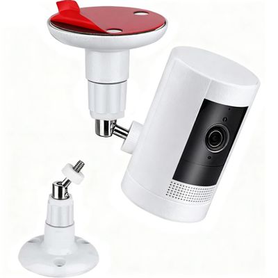 1 Pack Adhesive Ring Camera Mount Stick Up Mount Holder Compatible with Outdoor Security 360 Adjustable Security Mounting Bracket Camera Not Included (White)