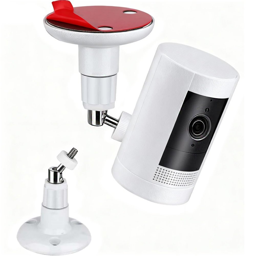 1 Pack Adhesive Ring Camera Mount Stick Up Mount Holder Compatible with Outdoor Security 360 Adjustable Security Mounting Bracket Camera Not Included (White)