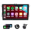 16EQ 2G 64G Car Stereo for VW Volkswagen Passat Jetta Golf Beetle Radio with 9inch 1080P IPS Touchscreen,Wireless Carplay Android Auto,Mirror Link,GPS,WiFi,Bluetooth,RDS FM Radio,Backup Camera + MIC view 1