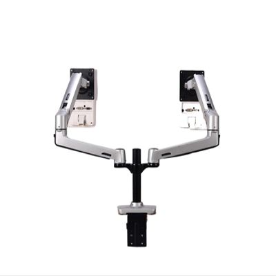 JFUDJKLI XSJ8012-2S Full Motion 17-32 Inch Dual Monitor Stand Mounted Mechanical Spring Arm Aluminum Monitor Stand Each Arm Bears 10kg(Color:Dual arm Silver Grey)