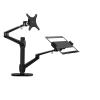 JFUDJKLI OL-3L Aluminum Height Adjustable Desktop Double Arm 17-32 Inch Monitor Stand + 12-17 Inch Laptop Stand Full Motion Mounting Arm(Color:OL-3L-S) view 2