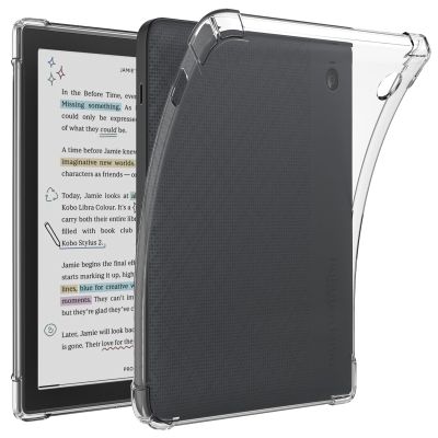 Caweet Clear Case for Kobo Libra Colour 7 Inch 2024 Release, Ultra Soft Flexible Transparent TPU Skin Bumper Back Cover Shell, Clear