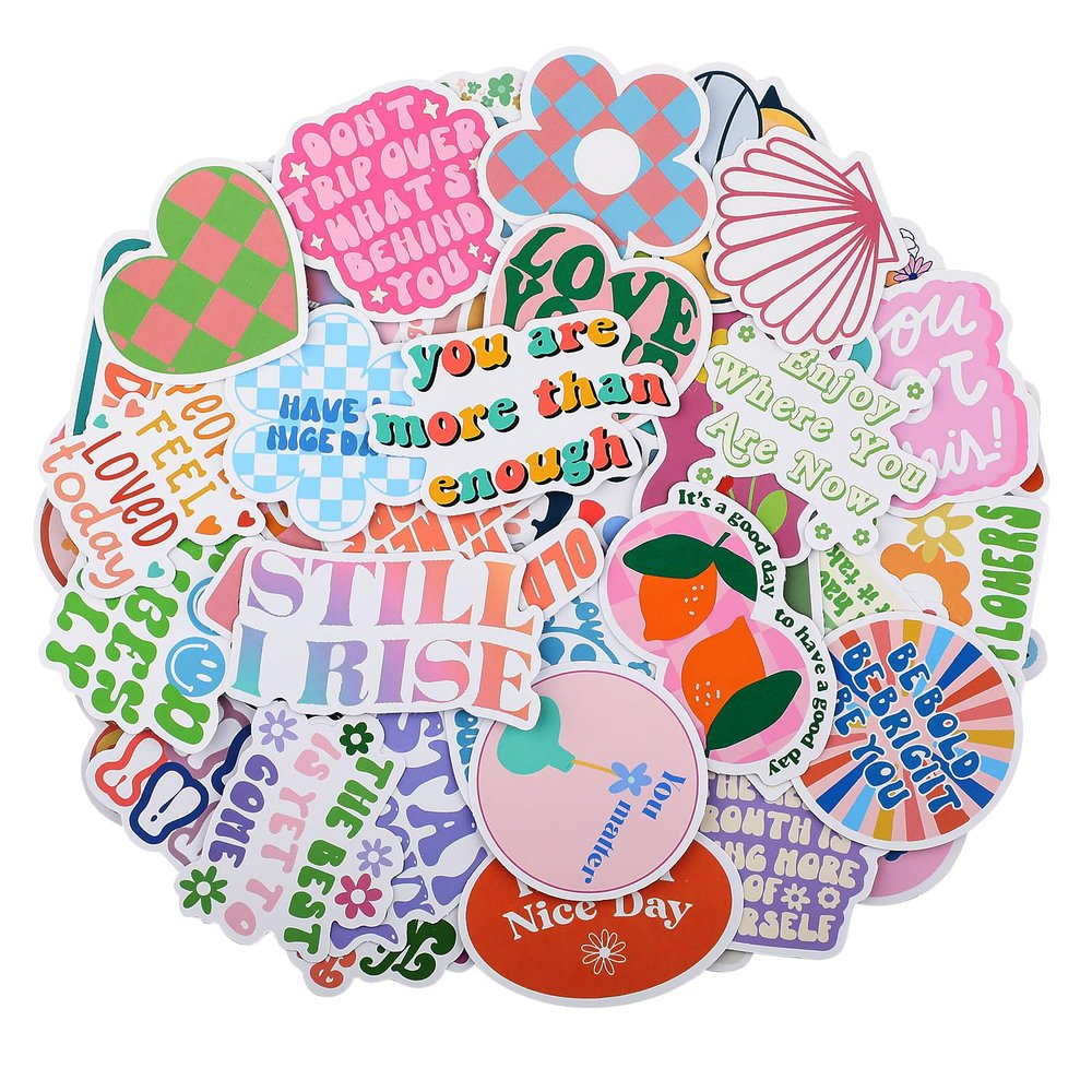 100 PCS Inspirational Stickers for Women Teen Girls, Cute Vinyl Waterproof Stickers for Water Bottle, Positive Stickers Decals for Laptop Journal Hydroflask Computer Phone Case