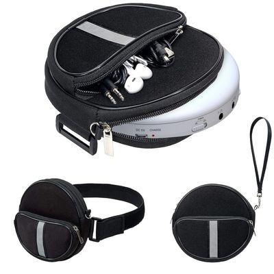 KLIM Portable CD Player Case, Waterproof Portable CD Player Carrying Case, Adjustable Strap, Suitcase with 3 Compartments