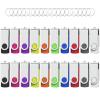 Flash Drives 32GB 20 Pack with Keychains, Wooolken Swivel USB 2.0 Thumb Drives Bulk USB Drive Memory Stick Data Storage Pack (Mixcolors) view 1