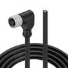 DRRI Industrial Sensor Cable M12 4-Pin Female A-Code Aviation Connector Right Angel to Open end Electrical Shielded Overmolded Cable view 1