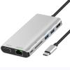 USB Hub Type-C to HDMI VGA Gigabit Ethernet 2 USB USB C SD Card Reader 7-in-1 Docking Hub for Notebooks with Type-C Interface Silver view 1