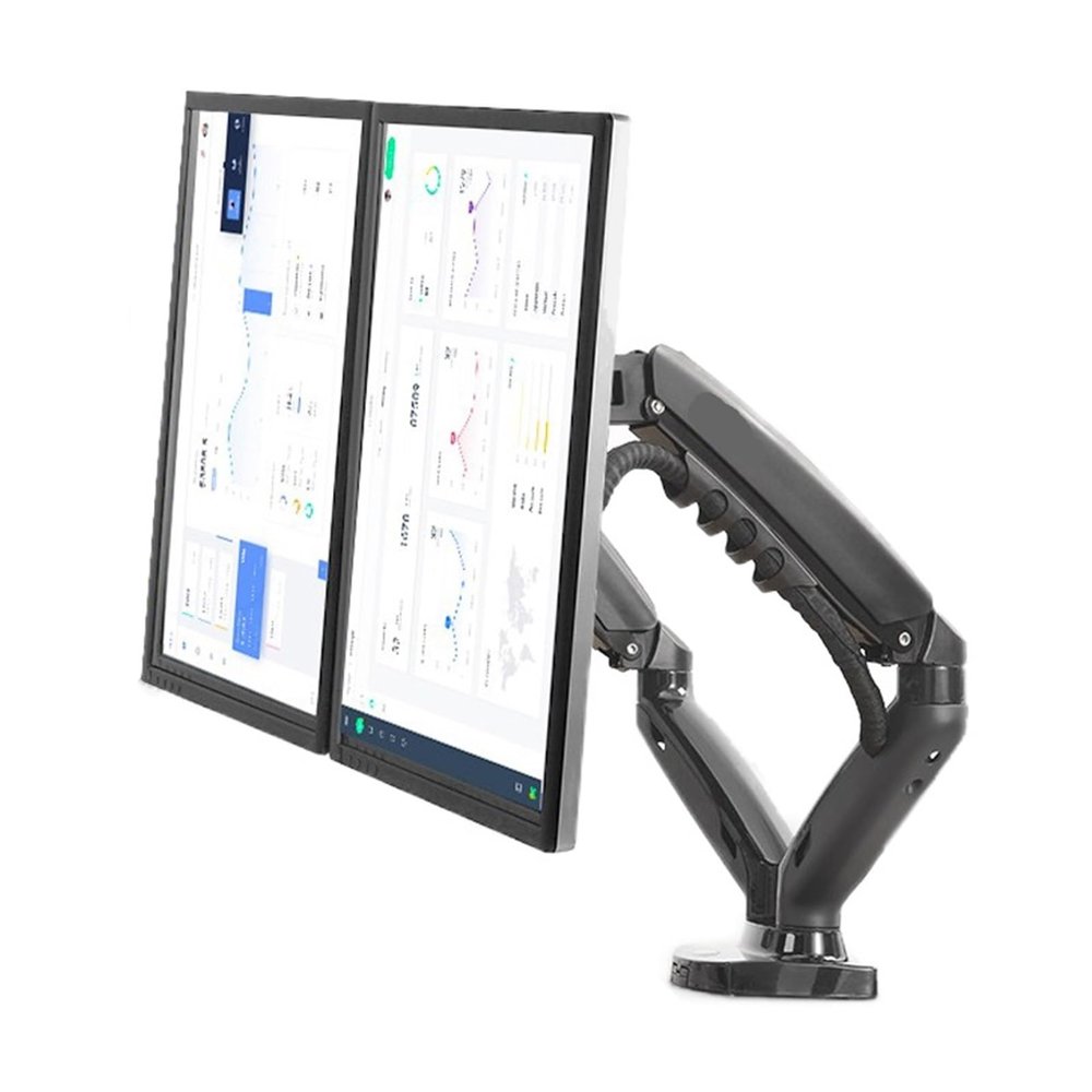 CUFTOBJM F160 Dual Monitor Stand Full Motion Double Arm Monitor Stand 17-30 Inch Monitor Mounting Bracket Loads 2-9kg Each(Color:with 2xUSB2.0)