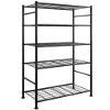 Sakugi Storage Shelves - 5 Tier Shelf Organizer, Heavy Duty Garage Shelving Unit with Leveling Feet, Stable Metal Shelves Organizer for Pantry, Kitchen and Closet, 33.0" W x 12.6" D x 72.0" H, Black view 1