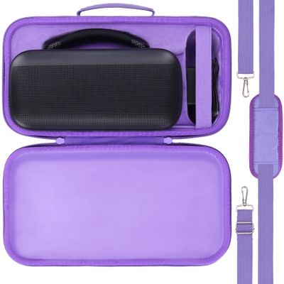 for Bose SoundLink Max Portable Speaker Hard Protective Case, Portable Travel Case Replacement with Shoulder Strap and Handle (Purple Case) - co2CREA