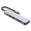 6 in 1 USB C Hub USB Docking Station with 4K HDMI 2 USB 3.0 SD Slot TF Slot Type C PD Port Ultra Slim Aluminum Portable Data Hub view 1