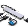 6 in 1 USB C Hub USB Docking Station with 4K HDMI 2 USB 3.0 SD Slot TF Slot Type C PD Port Ultra Slim Aluminum Portable Data Hub view 2