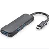 4-Port USB 3.0 Hub Ultra-Slim USB 2.0 Hub Compatible for MacBook Mac Pro Mac Mini iMac Surface Pro XPS PC Flash Drive Mobile HDD Aluminium Shell view 1