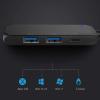 4-Port USB 3.0 Hub Ultra-Slim USB 2.0 Hub Compatible for MacBook Mac Pro Mac Mini iMac Surface Pro XPS PC Flash Drive Mobile HDD Aluminium Shell view 4