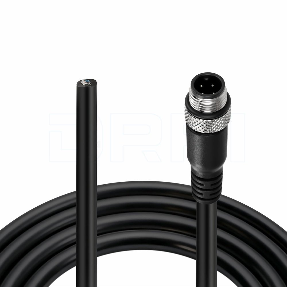 DRRI M12 4-Pin Male A-Code Aviation Connector Electrical Cable for Sensor Devices and Actuator Devices