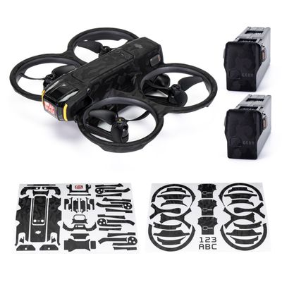 WRAPGRADE Skin Stickers Compatible with DJI Avata 2 (Black Bumpy Camo)