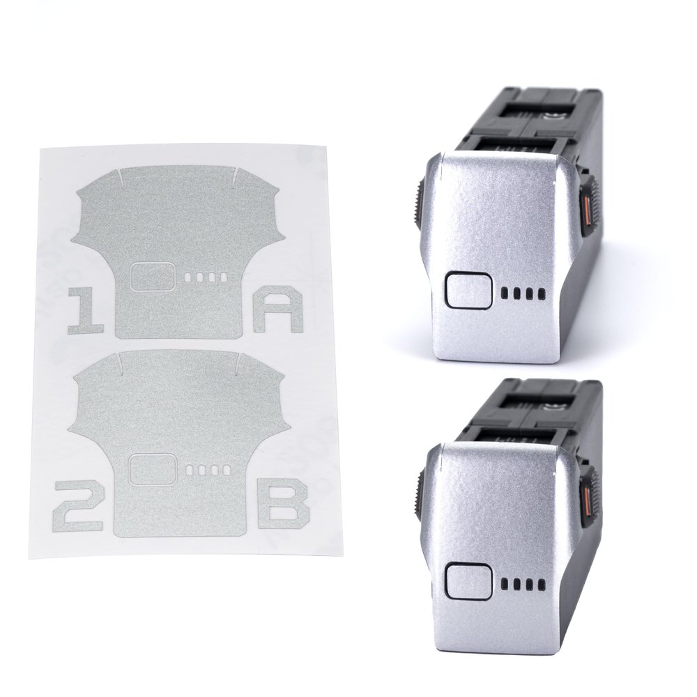 WRAPGRADE Skin Stickers Compatible with DJI Avata 2 Two Batteries (Airforce Silver)