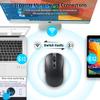 Wireless Mouse Bluetooth & 2.4G Dual Mode Rechargeable Optical Wireless Computer Mice with USB Receiver, 3 Adjustable DPI Portable Ergonomic Cordless Bluetooth Mouse for Laptop PC iPad Mac OS, Black view 2