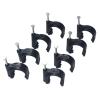 TEMKIN 50pcs/Pack PE Plastic 20mm Circle Cable Clip C Shaped High Carbon Steel Nails Cable Clips Wire Wall Holder view 1
