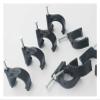 TEMKIN 50pcs/Pack PE Plastic 20mm Circle Cable Clip C Shaped High Carbon Steel Nails Cable Clips Wire Wall Holder view 2