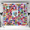 12x8ft World Flag Backdrop Global International Flags Photography Background Country Flags Banner Office School Classroom Wallpaper Decoration Photo Booth Props view 3