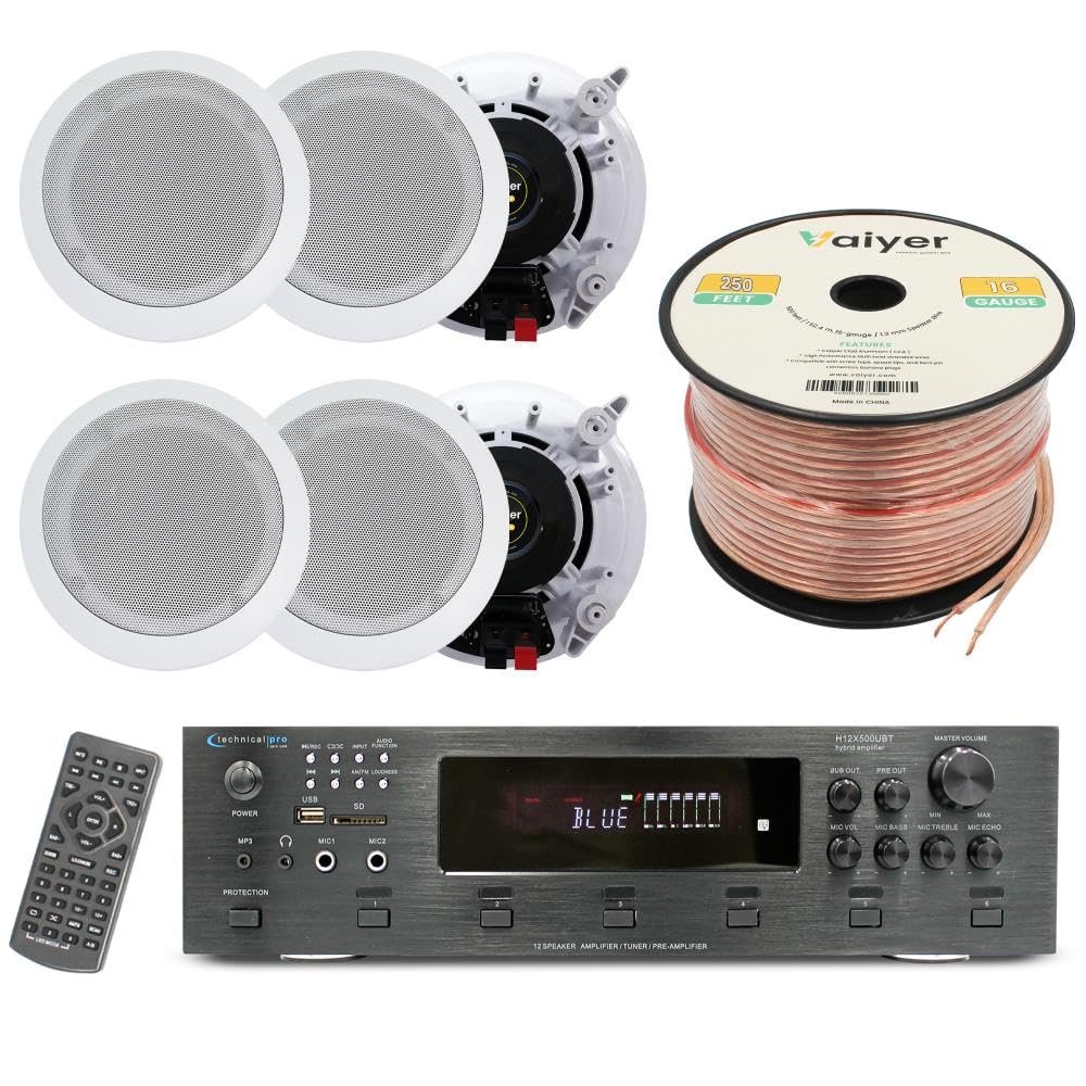 Vaiyer Home Theater System Kit, 6000 Watts Bluetooth Amplifier