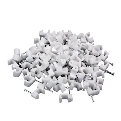TEMKIN Round Cable Wire Clips 4mm 6mm 8mm 10mm Cable Management Electrical Wire Cord Tie Holder Circle Cable Clips(Size:Round 10mm 100PCS)