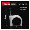 TEMKIN Round Cable Wire Clips 4mm 6mm 8mm 10mm Cable Management Electrical Wire Cord Tie Holder Circle Cable Clips(Size:Round 10mm 100PCS) view 2